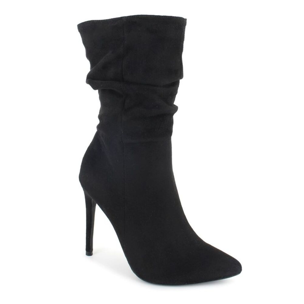 XOXO Womens Black Genevie Pointed Toe Stiletto Dress Slouch Boot 7